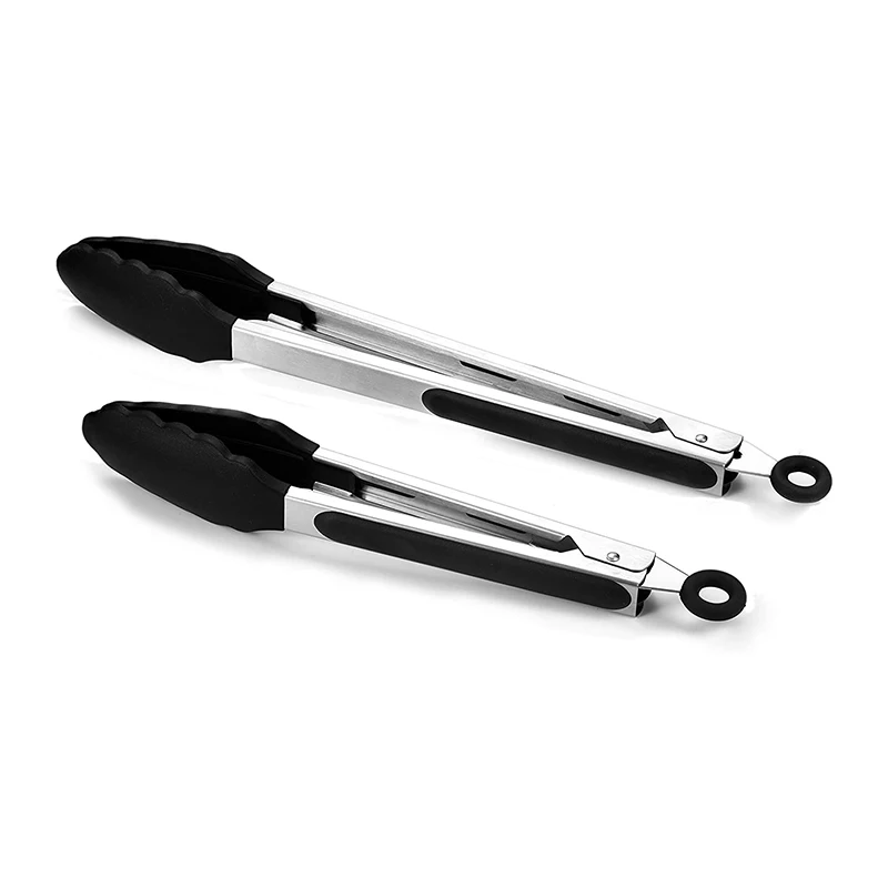 9/12 дюймовые кухонные щипцы, силиконовые, без БФА, антипригарные, из нержавеющей стали, для барбекю, приготовления пищи, гриля, блокирующие Пищевые Щипцы