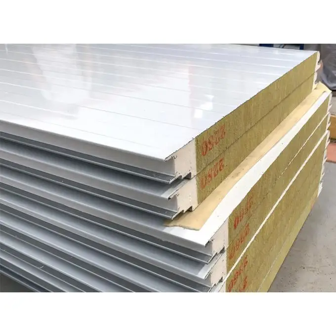 Cheap Fireproof 100kg/m3 Board Supplier Price Rock Wool Sandwich Panel
