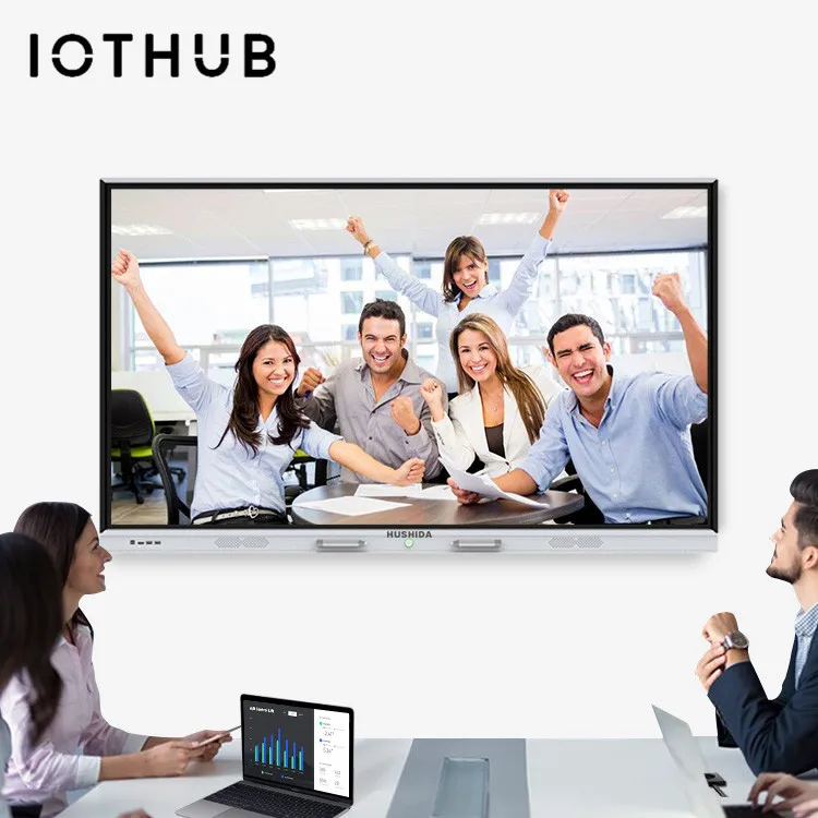 HUSHIDA Professional customized 75inch 4mm tempered glass touch screen teaching and meeting smart interactive whiteboard