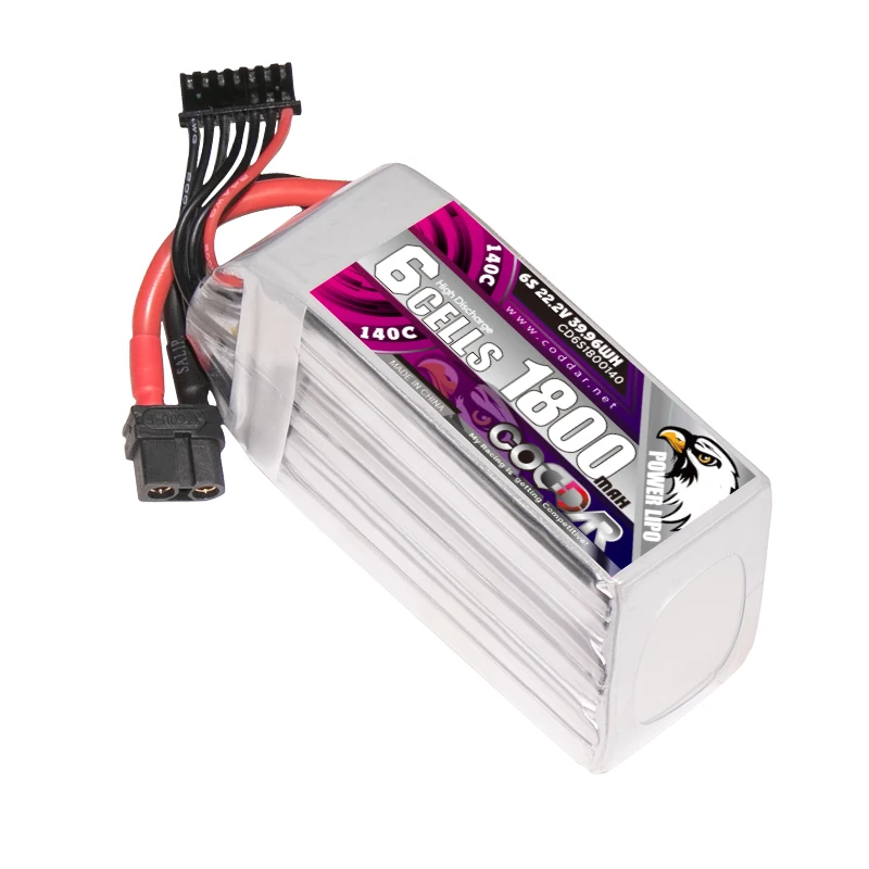 Аккумулятор CODDAR RC LiPo 6S 1800 мАч 22 2 в 140C XT60 FPV Дрон Квадрокоптер вертолет Фристайл UAV воздушная модель DIY