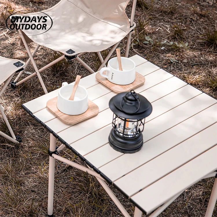 Mydays Outdoor Hot Sale Ultra Compact Aluminum Camping Folding Table with Storage Bag Package