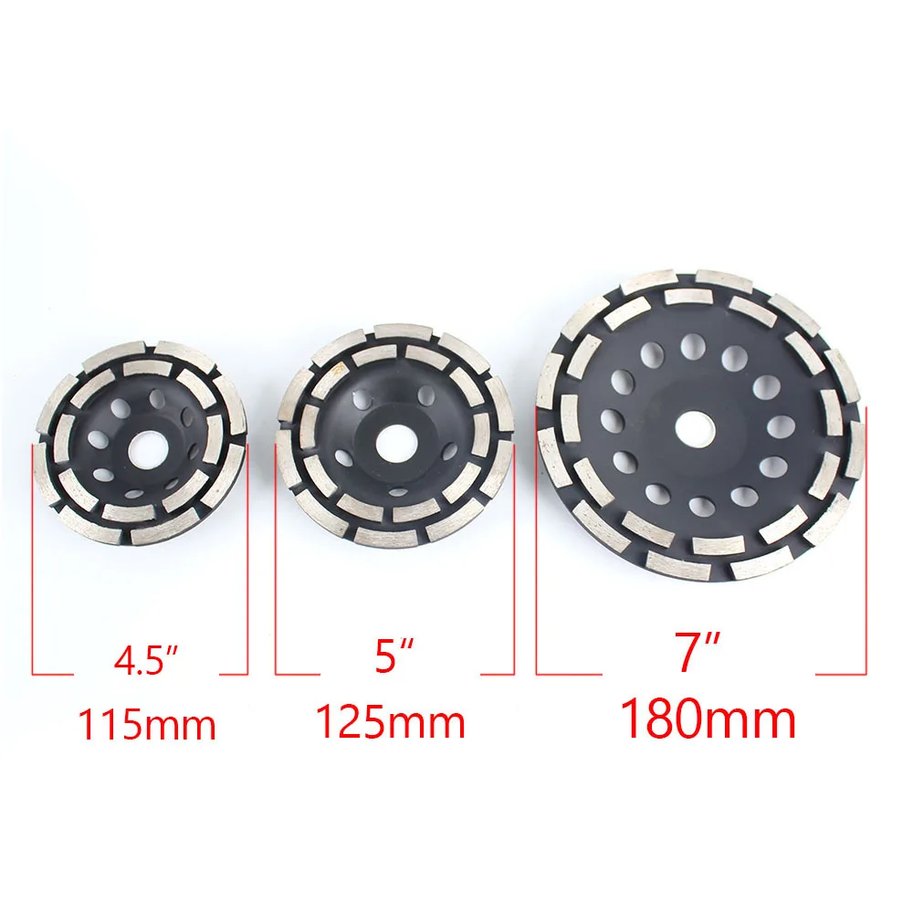 Raizi 4.5/5/7 Inch 22.23 Double Row Diamond Grinding Cup Wheel for Concrete Stone
