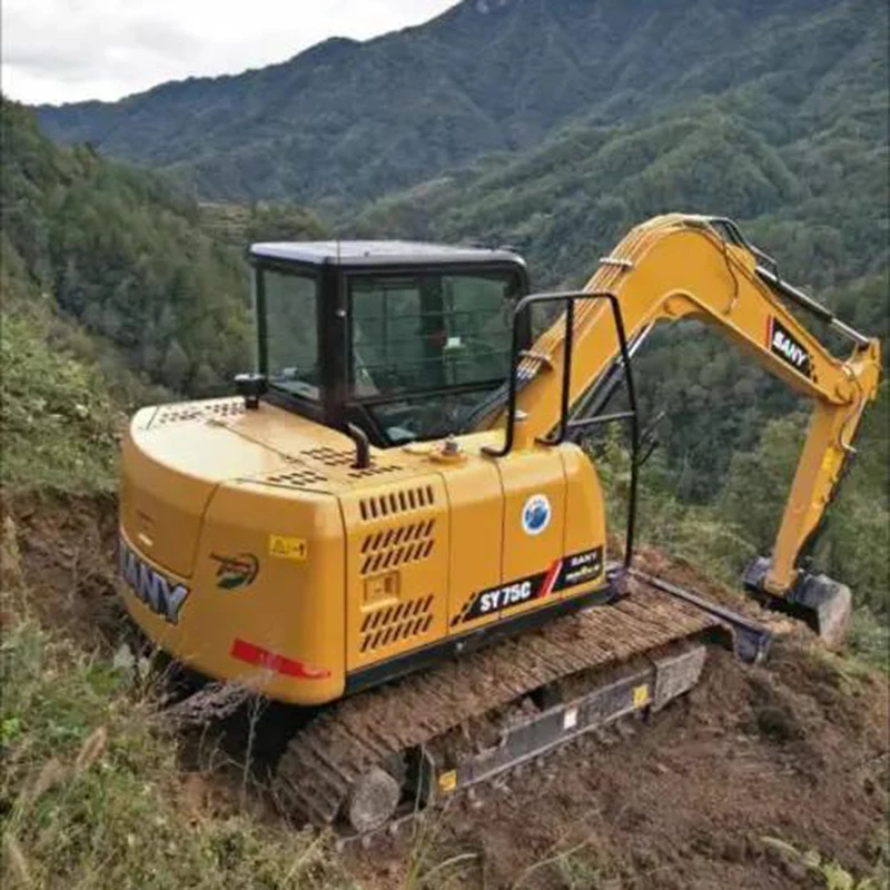 SY75 8 Ton Breaker Home Use For Garden Machine Single Row Mini Crawler Used Sany Digger Excavators