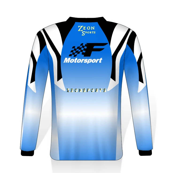 fashionable customized cool blue design sublimation motocross gear kids adult jersey