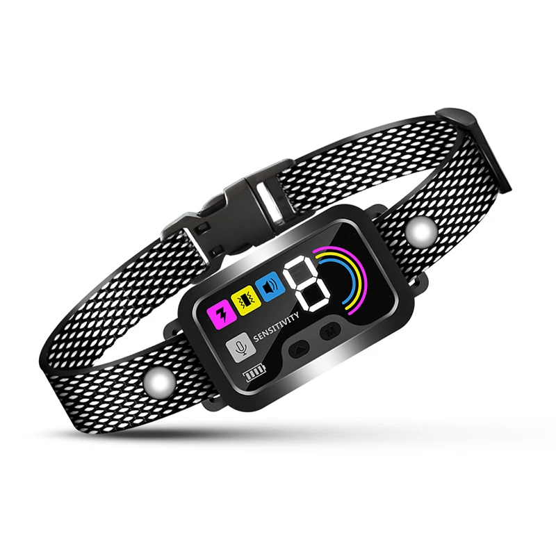 Smart Bark Collar Anti-barking Training Collar IP67 Waterproof Beep Electric Shock Rechargeable Anti Barking Training Collar