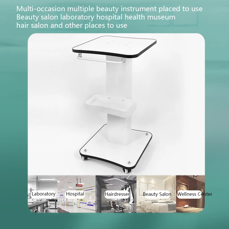 4 Wheels Movable Stand Desktop Trolley Cart Holder Rolling Trolley For Beauty Salon Spa Hydro Face Machine
