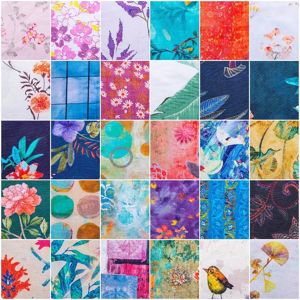 
JYL 55% ramie 45% cotton printed fabric 6080# 