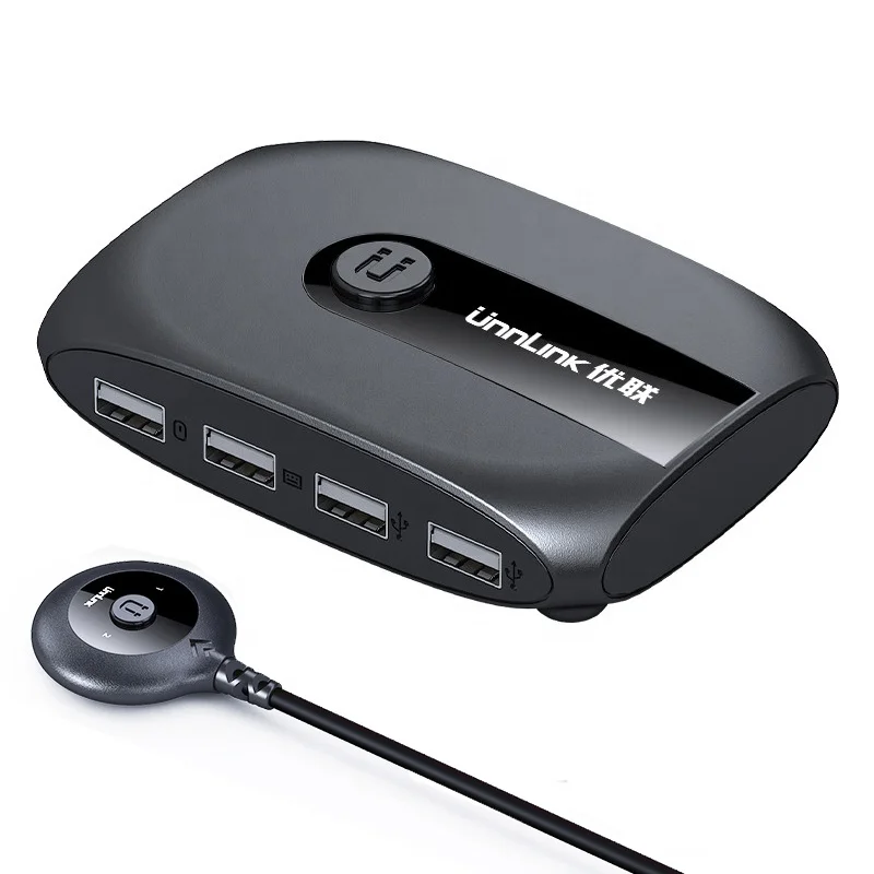 Unnlink USB 2.0 KVM Switch 2 Port 2 Computer Sharing 4 USB2.0 Port for Keyboard Mouse ODM OEM