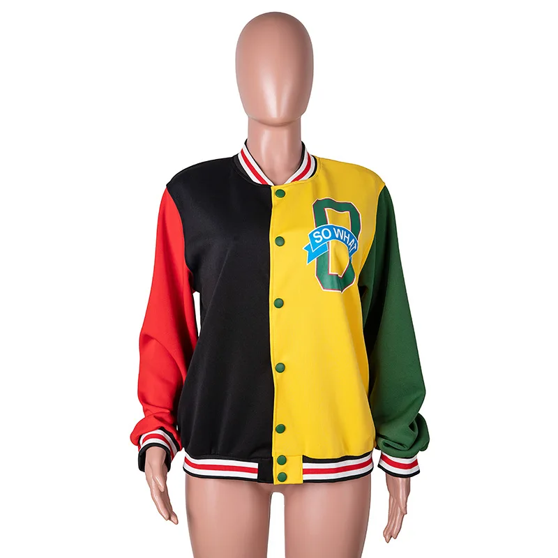 Custom Fall Winter Plus Size Baseball Jacket For Woman Windbreaker Letterman Women Jacket Baseball Jackets