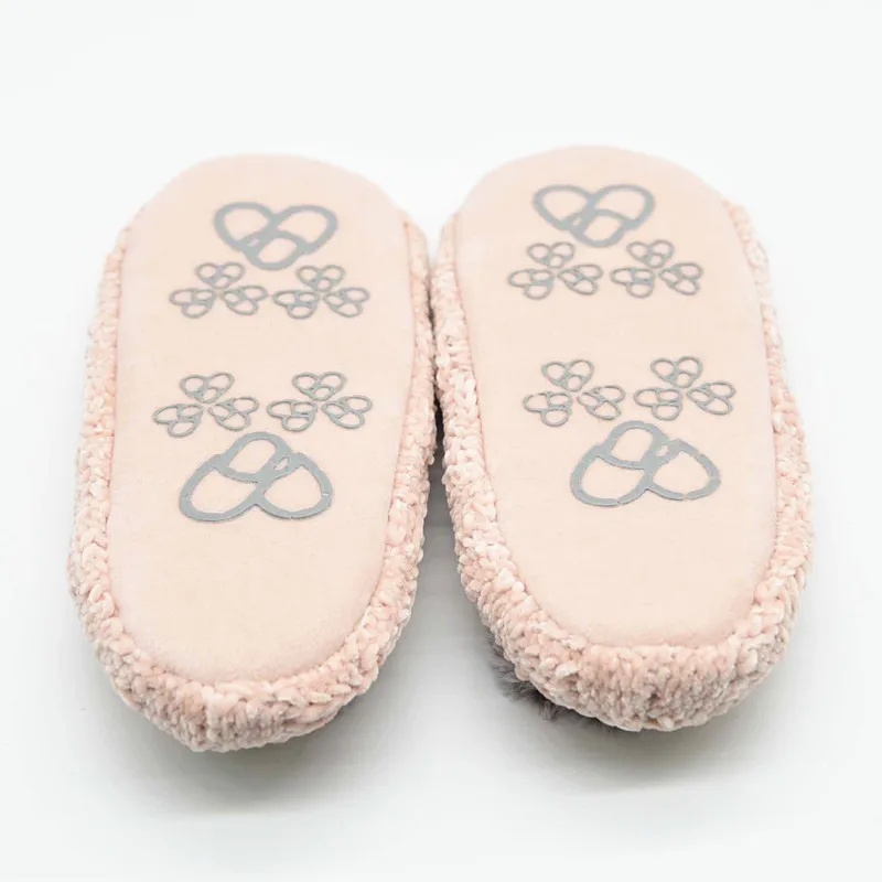 Solid high quality slipper socks warm chenille with fur bedroom home socks for lady