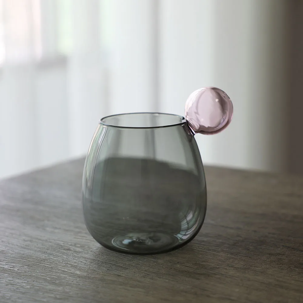 hand blown solid colored borosilicate glass water drinking cup