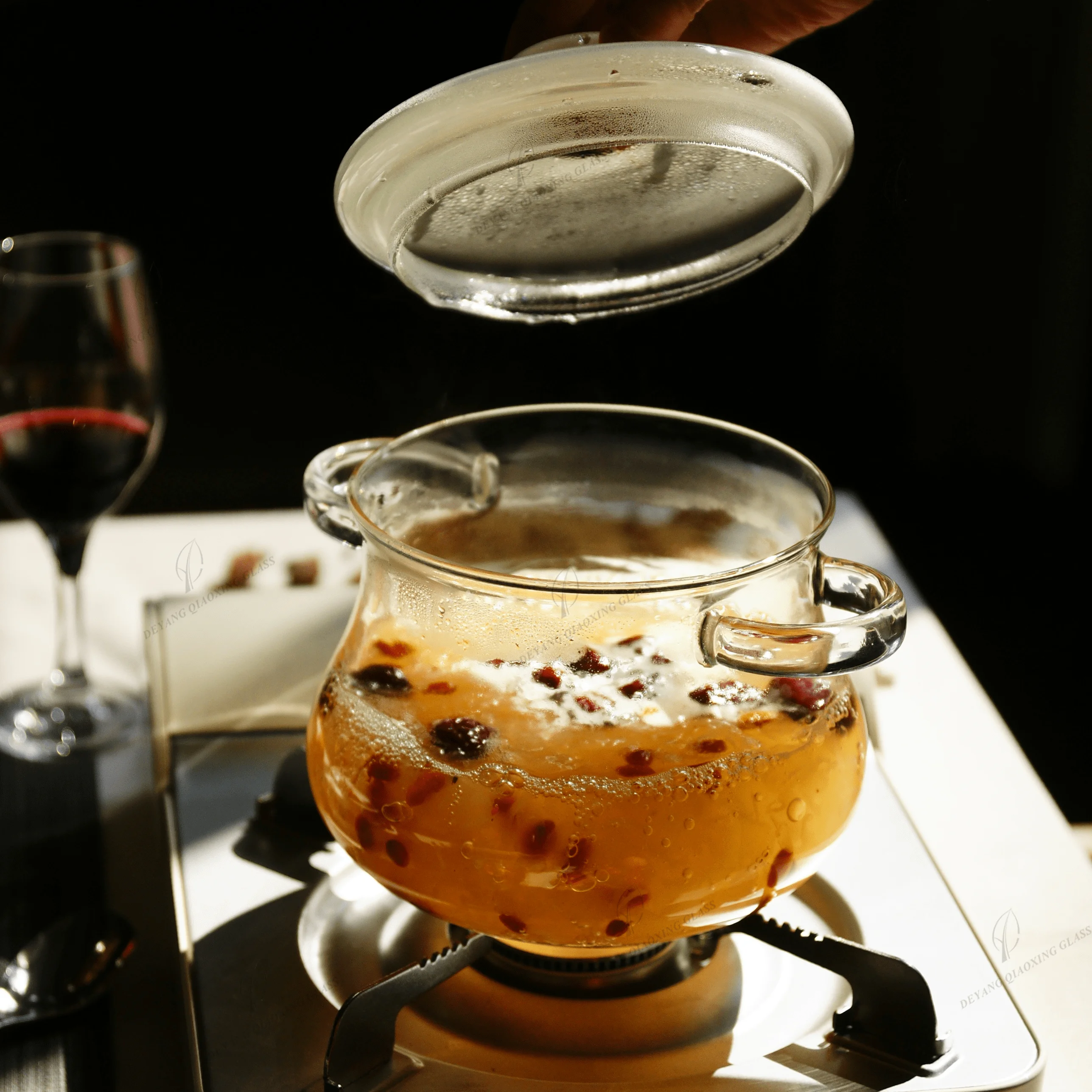 Drum Shape 2.5L Cooking Pot High Borosilicate Glass Christmas Day Home or Business Kitchenware Hot Sale in 2024 Custom Designs