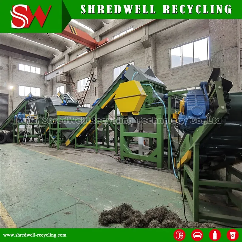 SHREDWELL Tire Recycling Plant Waste Tire Shredding Line Tire Shredder Machine For Sale