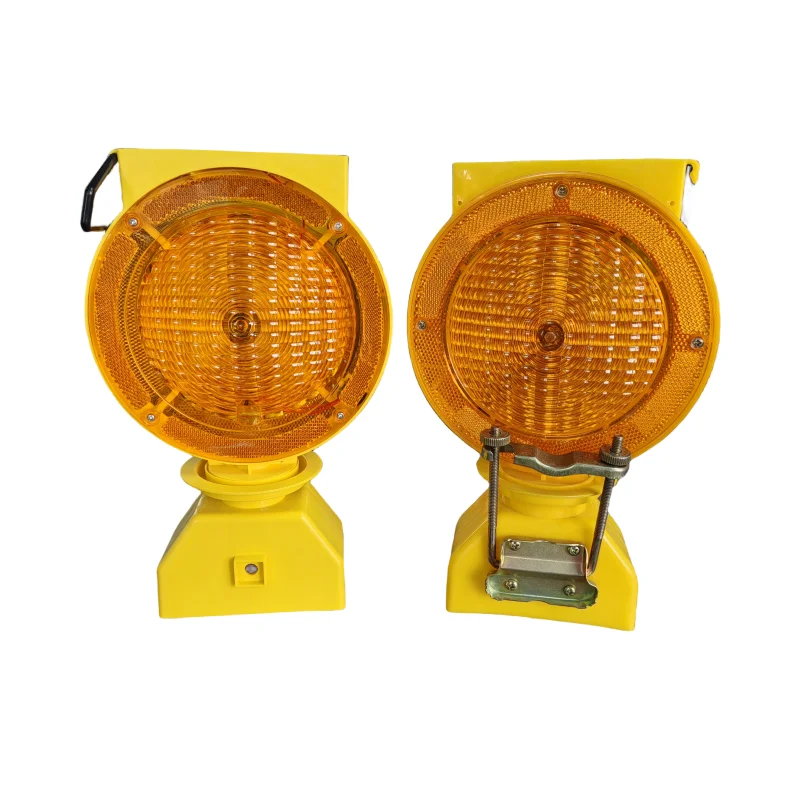 Solar supply blue red LED Strobe double sides flashing traffic safety warning light with strong high brightness