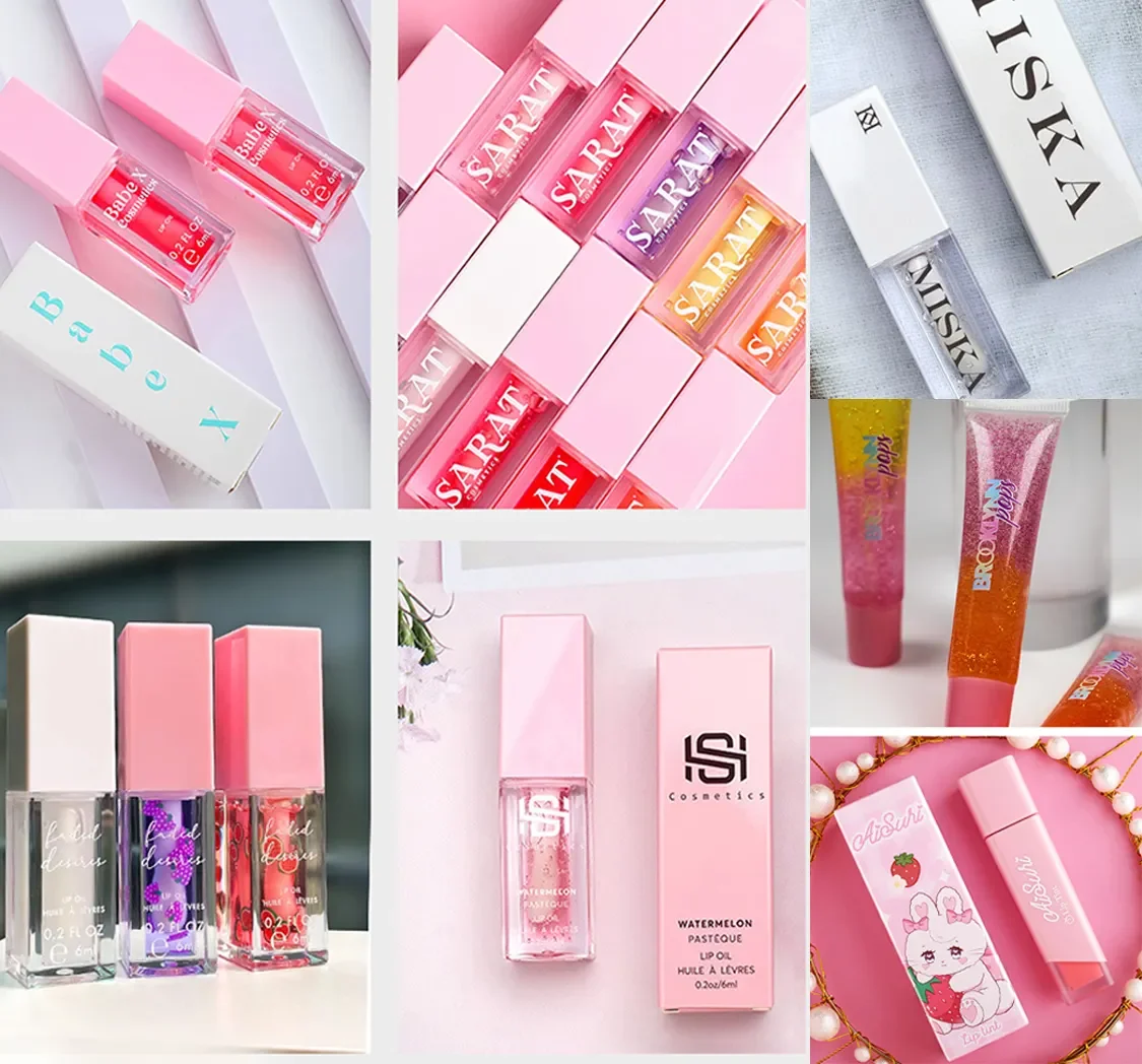Wholesale plumping liquid layer lip care oil custom logo vegan clear moisturizing scented flavored glossy fat lip oil