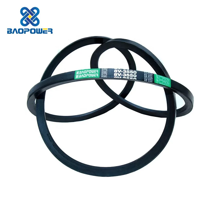 Baopower Wrapped Narrow Rubber 3V 5V 8V Transmission Belts V-Belt