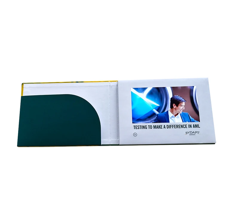 Chinese supplier 7 inch lcd screen digital electronic video card brochure with pocket and video gift box with EVA inlay foam