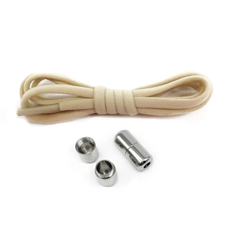 Semi-round band No-tie no-tie elastic elastic elastic lazy shoelaces metal capsule shoe buckle shoe accessories