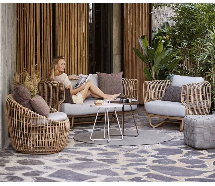 Couture Jardin Curl Rattan Sofa Sets Outdoor Garden Sofa Leisure Chair Garden Furniture Sets