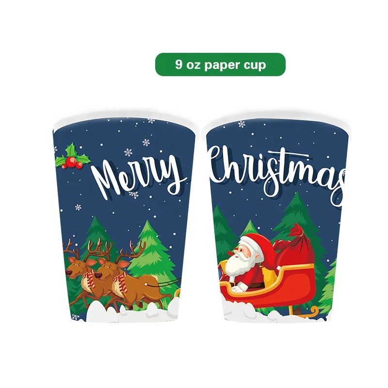 New design red and green color Merry Christmas theme party tableware