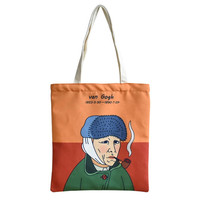 Vigreat Wholesale Cheap Shopping Bag Grocery Advertise Cloth Tote Shopping Bag Silk Digital Screen Print Cotton Polyester Canvas
