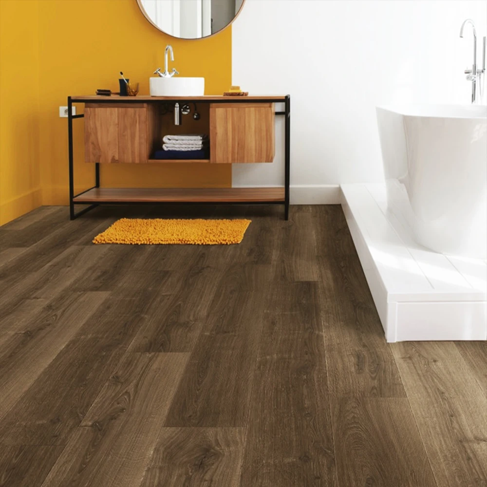 Dark brown long wide plank engineered wood flooring 14mm