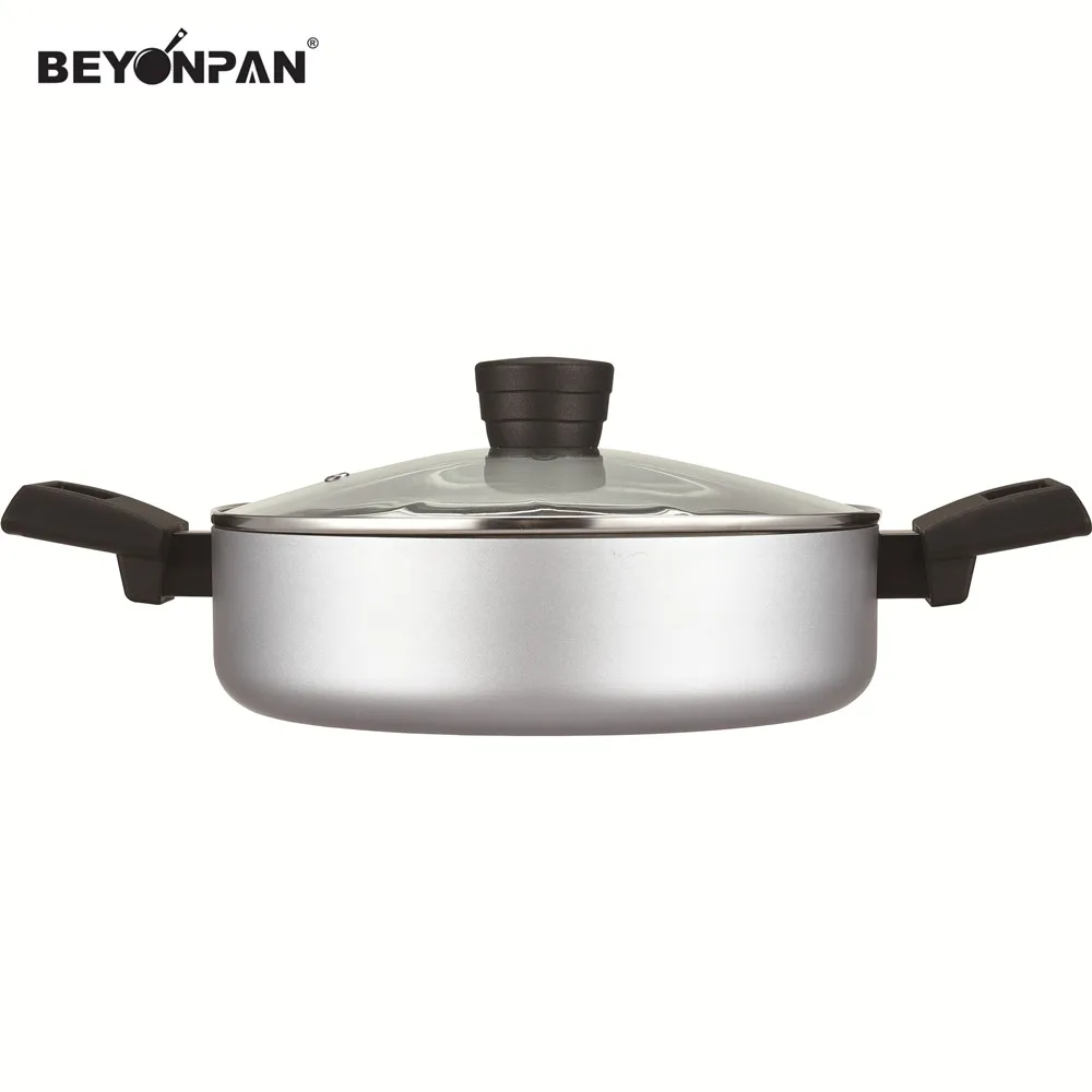 Pressed Aluminium  Non-stick Coated Silver Cookware Set With Patent Handle