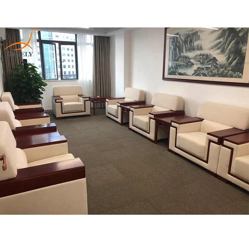 Explosive Models Wood Frame Fabric Single Sofa  Office Waiting Room Sofa