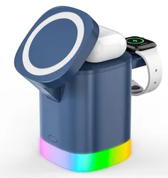 New Products Electronics 3-in-1 Magnetic 15W Foldable Fast Qi Lamp Wireless Chargers for Cell Phone