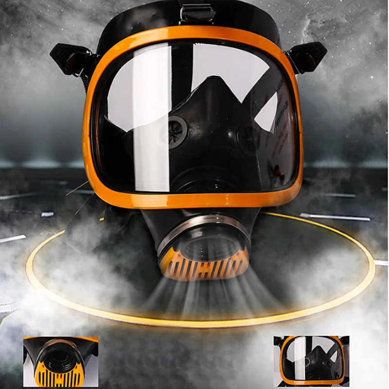 Full Face Respirator Safety Mask with Double Filters Chemical Gas Mask
