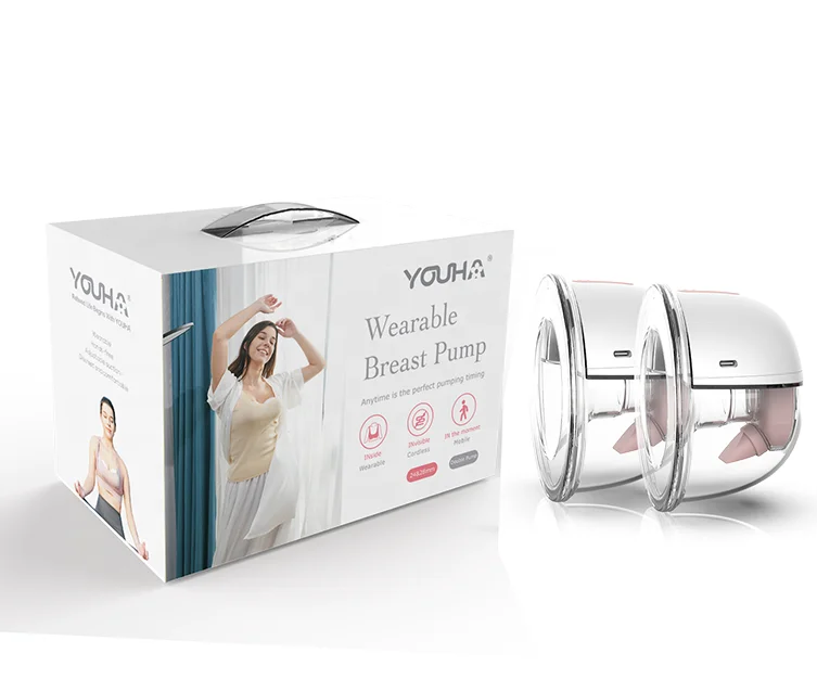 YOUHA  Wearable Electric Breast Pump, One-Piece Electric Breast Pump,hands free breast pump double packing