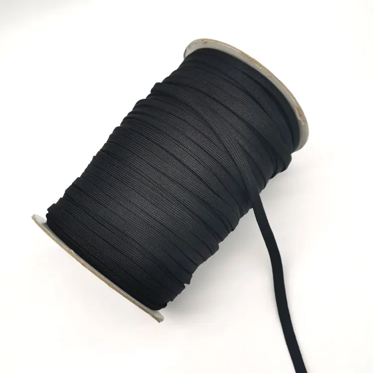 
Widely use hot sale 5mm 1cm flat rope for shoelace or drawstring polyester flat cord in roll 
