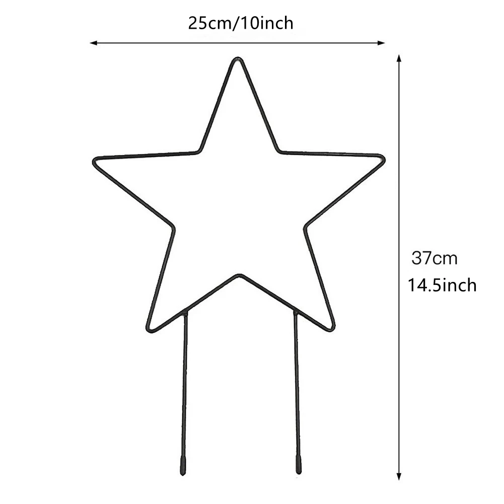 Stylish Decorative Moon Star Shaped Fixed Rod Garden Trellis For Climbing Plants Metal Plant Stand