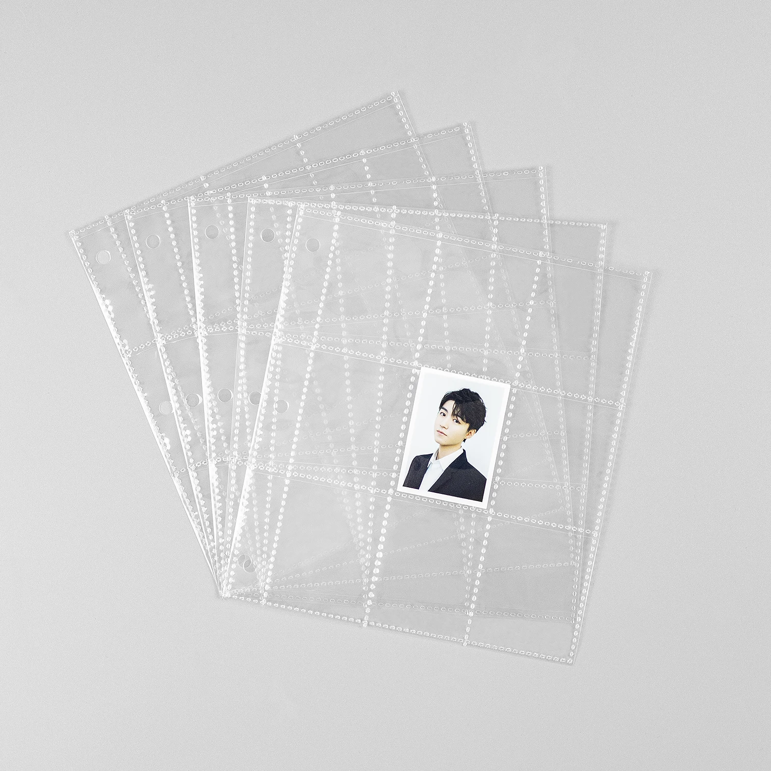 Transparent 9 Pocket Photo Sleeve Protectors Waterproof Acid Free PP Plastic Photo Album Pages for Idol Postcards