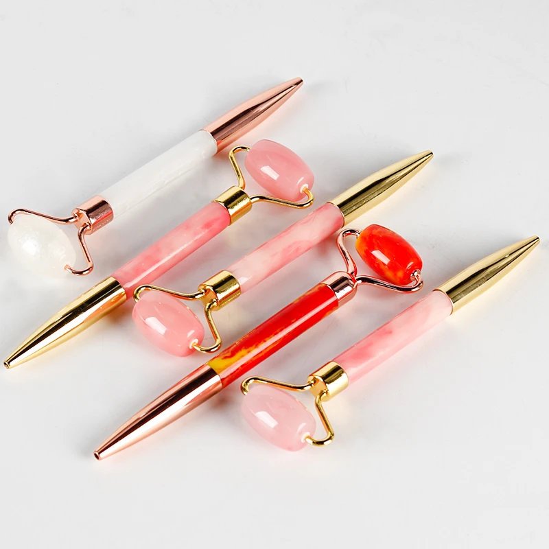 2024new massage products jade roller v face lifting tool facial beauty skincare massager writing signature ballpoint pen gel pen