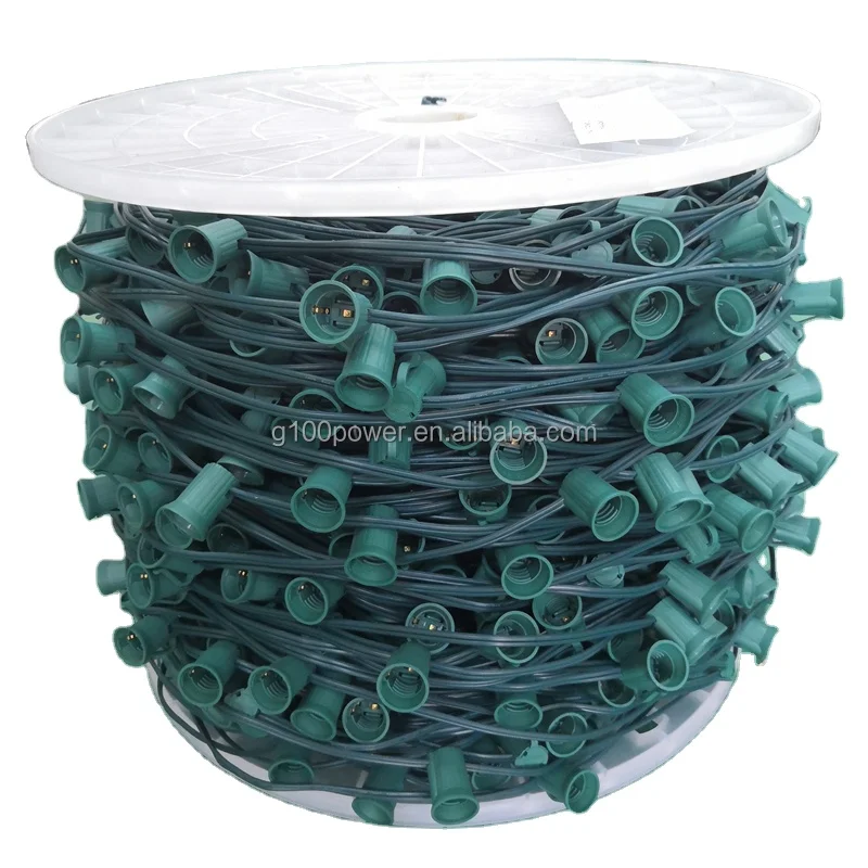 Товарного сорта C7 1000FT оптом шпуля украшенное мозаикой из драгоценных камней 12 дюймов расстояние и E12 канделябры розетки