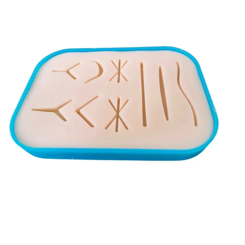 Surgical Suture Training Skin Pad Reusable Silicone Suture Skin Pad With Plastic Base
