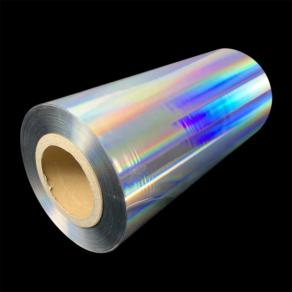 Bopp holographic lamination film silver color rainbow pattern two sides corona treatment or chemical treatment