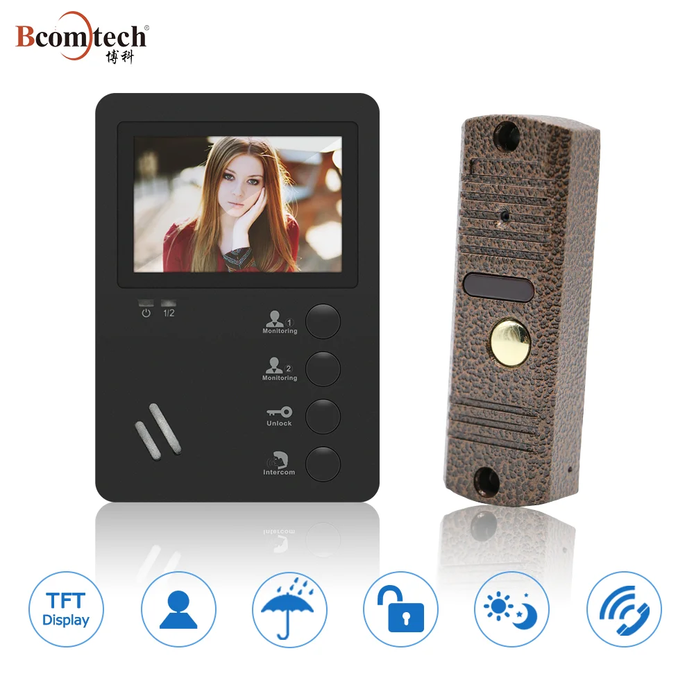 Bcomtech hot offer 4 wire monitor video door entry monitor system