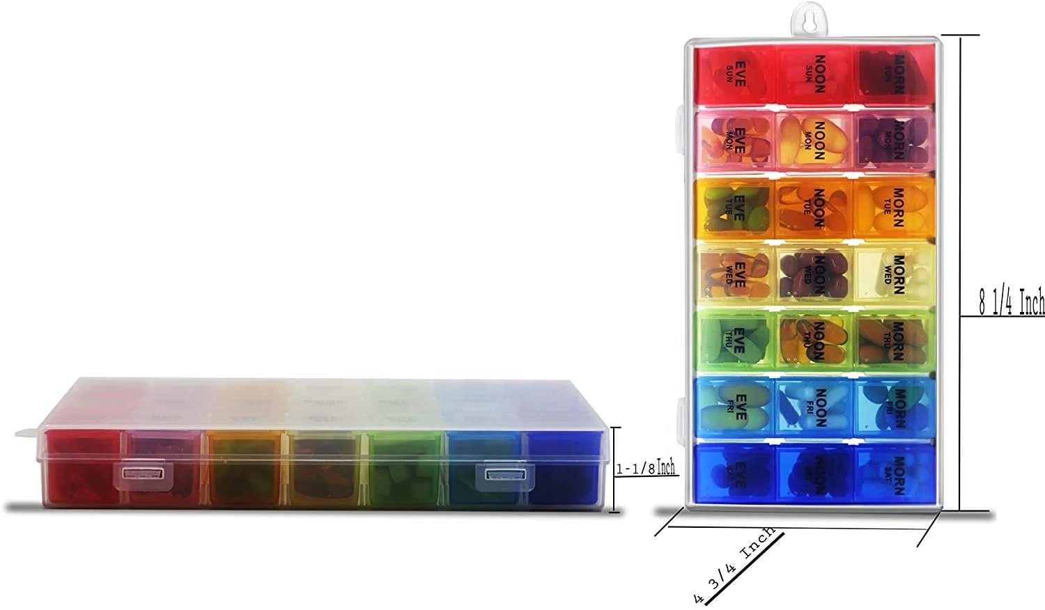 Съемный красочный контейнер для еженедельных лекарств