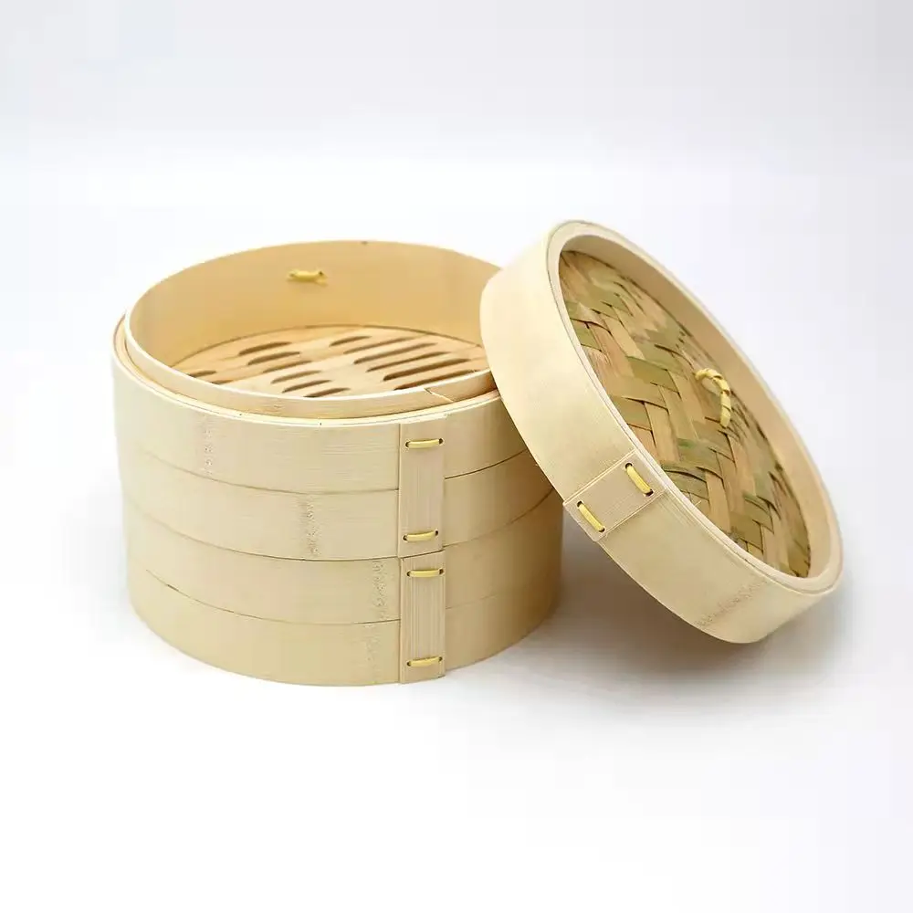 Popular New Style Edge Bamboo Steamer Reusable Bamboo Steamer Rice Dim Sum High Temperature Resistant