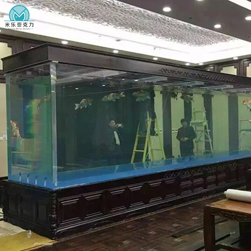 Custom transparent rectangle large acrylic fish tank, fish tank acrylic material, acrylic fish tank