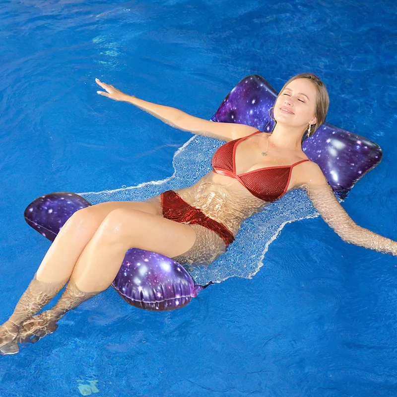 Hot sale PVC inflatable swimming pool water sea air mattress Kids Adult Portable Foldable Floating Lounger Chair S