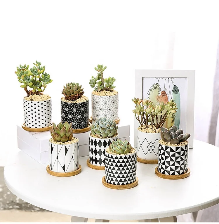 
Chinese Ceramic Flowerpot Indoor Decoration Cheap Wholesale Small Mini Ceramic Flower Pot 