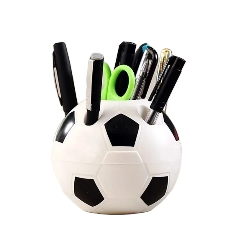 Custom logo Soccer Shape Tool Supplies Pen Pencil Holder Football Shape Toothbrush Holder Desktop Rack