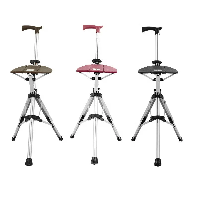 High-quality Folding Crutches Chair Aluminium walking stick with chair