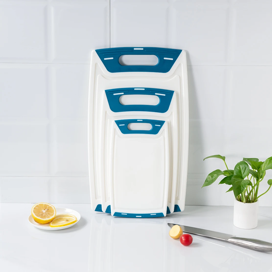 BPA free food grade commercial recycled non-slip chopping boards set of 3 cutting board plastic injection