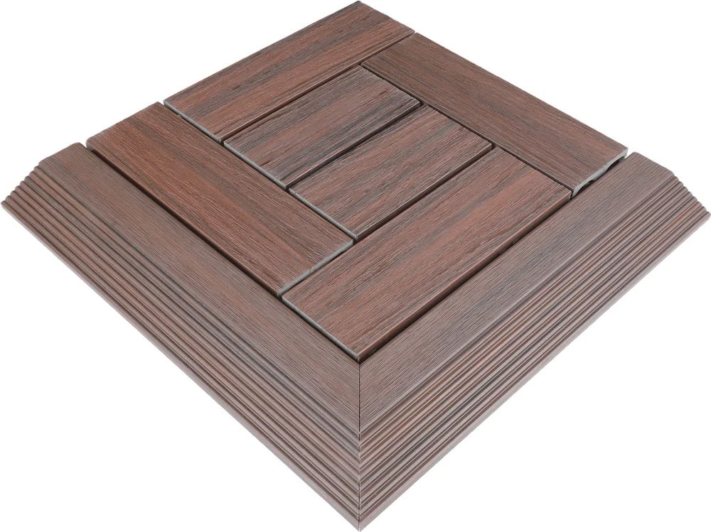 China Supplier Lvsen Interlocking Diy wpc decking tile Wpc Floor 30X30x2.5cm decking tiles outdoor tiles