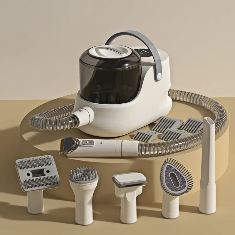 Pet Grooming Kit 2.5L Pet Vacuum Cleaner for Dog Hair Low Noise 3 Levels Suction with 7 Grooming Shedding Tools