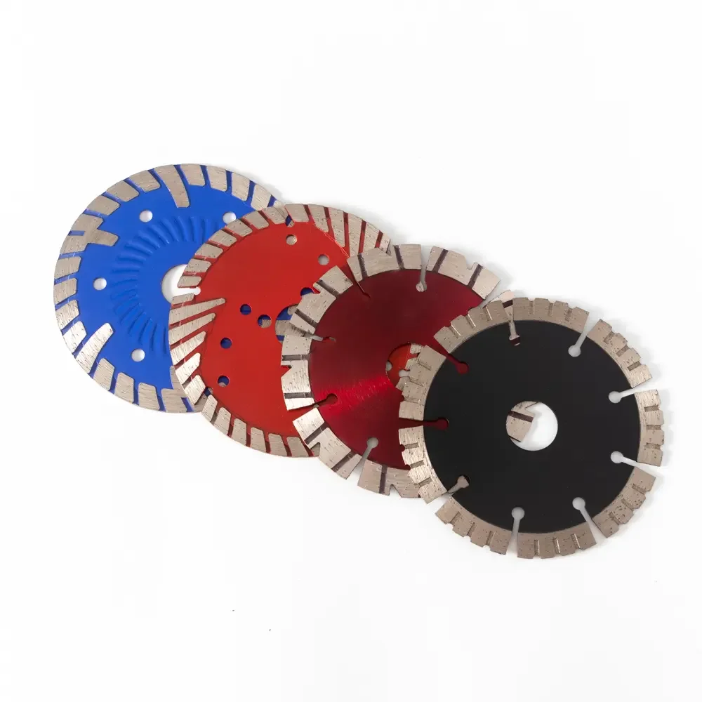 Factory Price Cold Pressed Turbo Segment Diamond Saw Blade with Teeth Protection Cutting Disc for Tiles Brick Block